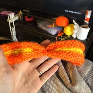 Bright Orange and Yellow twisted Knitted adult Headband